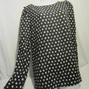 MAX STUDIO black white balloon sleeve blouse top - Women M NWT $78